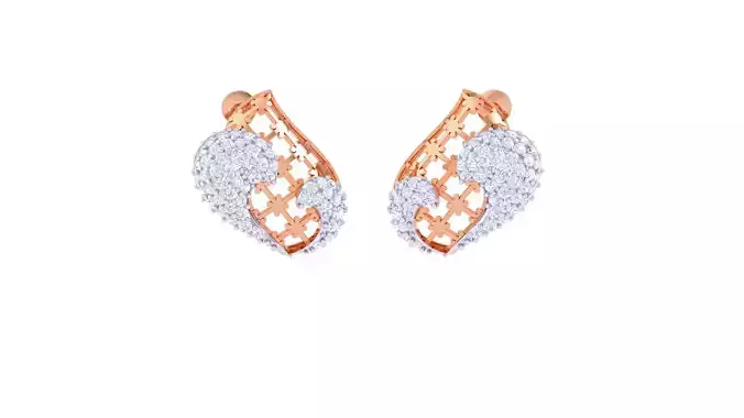 Women diamond studs Earrings 3dm renders