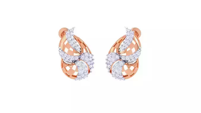 Women diamond studs Earrings 3dm renders