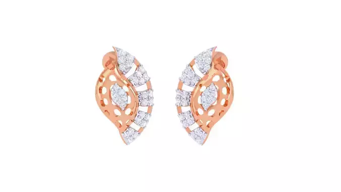 Women diamond studs Earrings 3dm renders