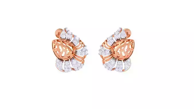 Women diamond studs Earrings 3dm renders