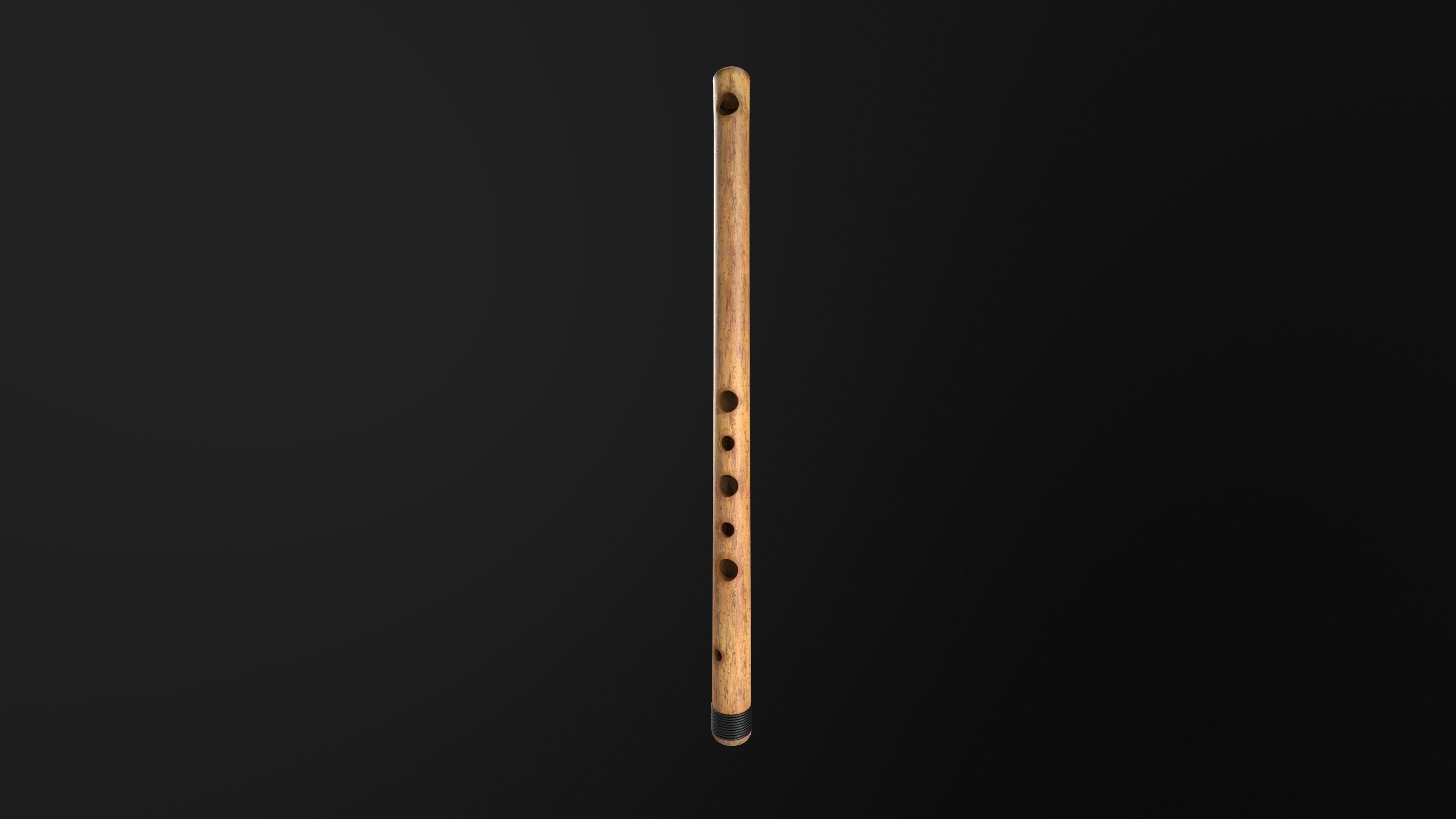 Flute Low-poly 3D model_1