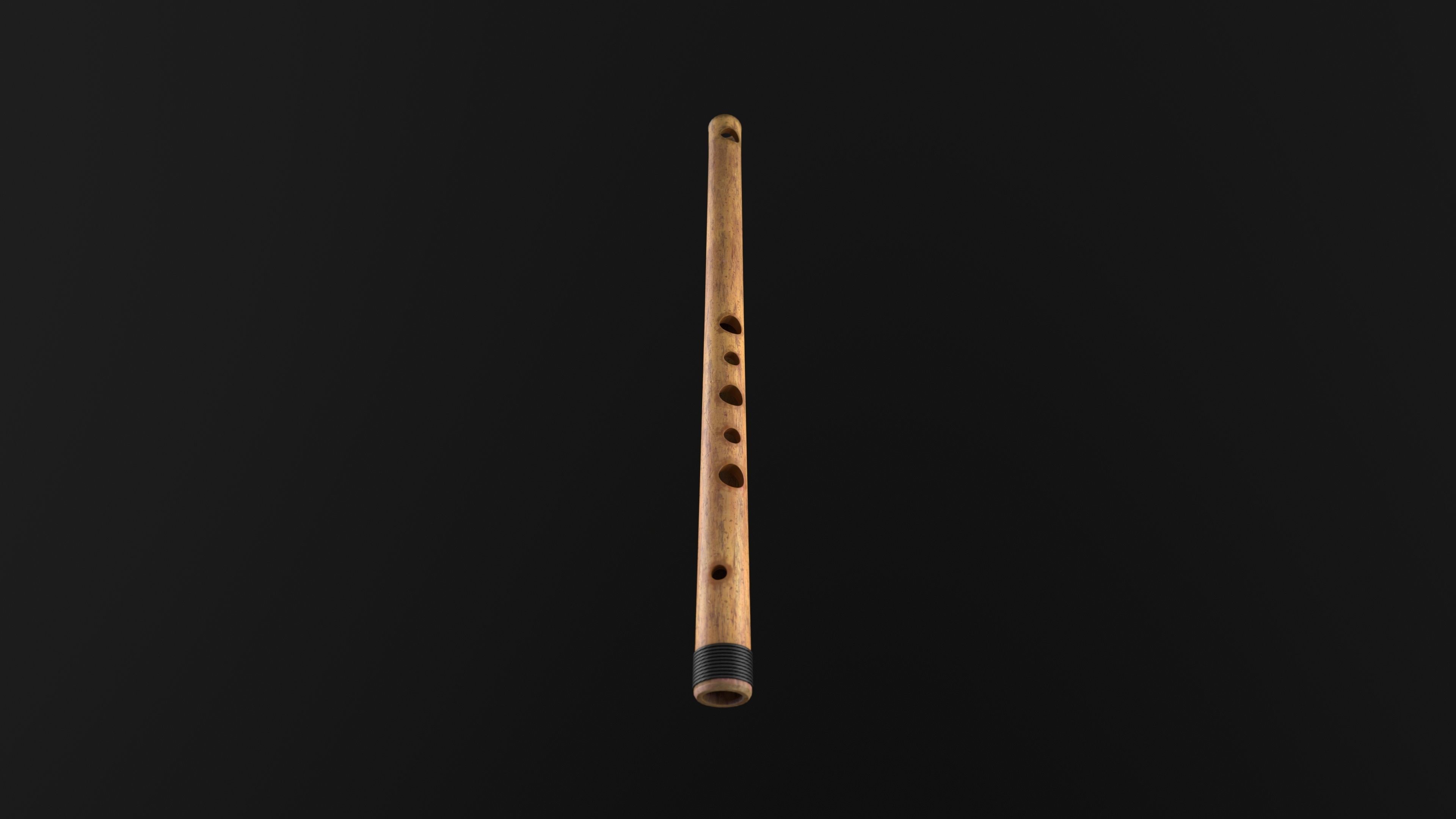 Flute Low-poly 3D model_3