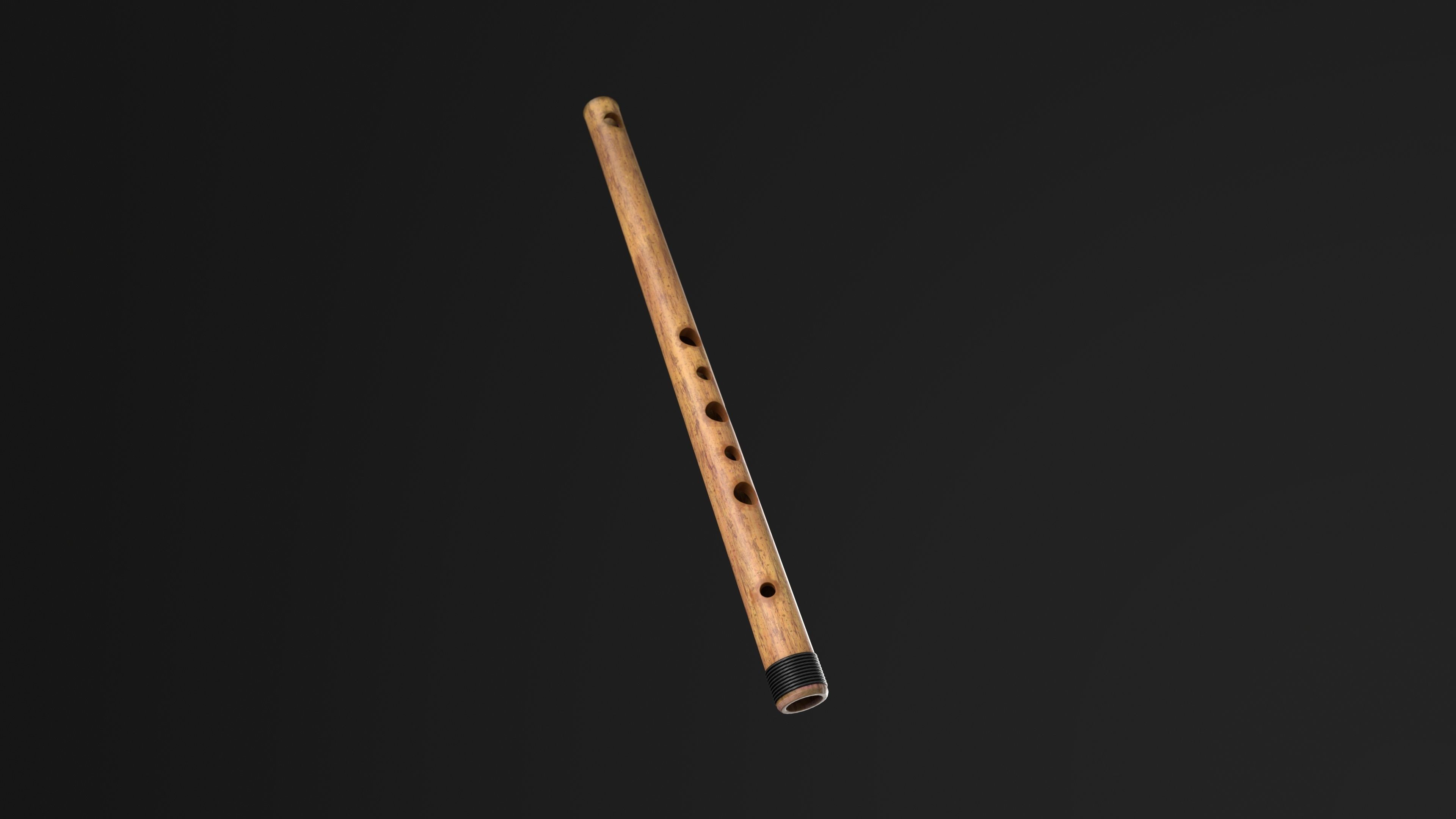 Flute Low-poly 3D model_6