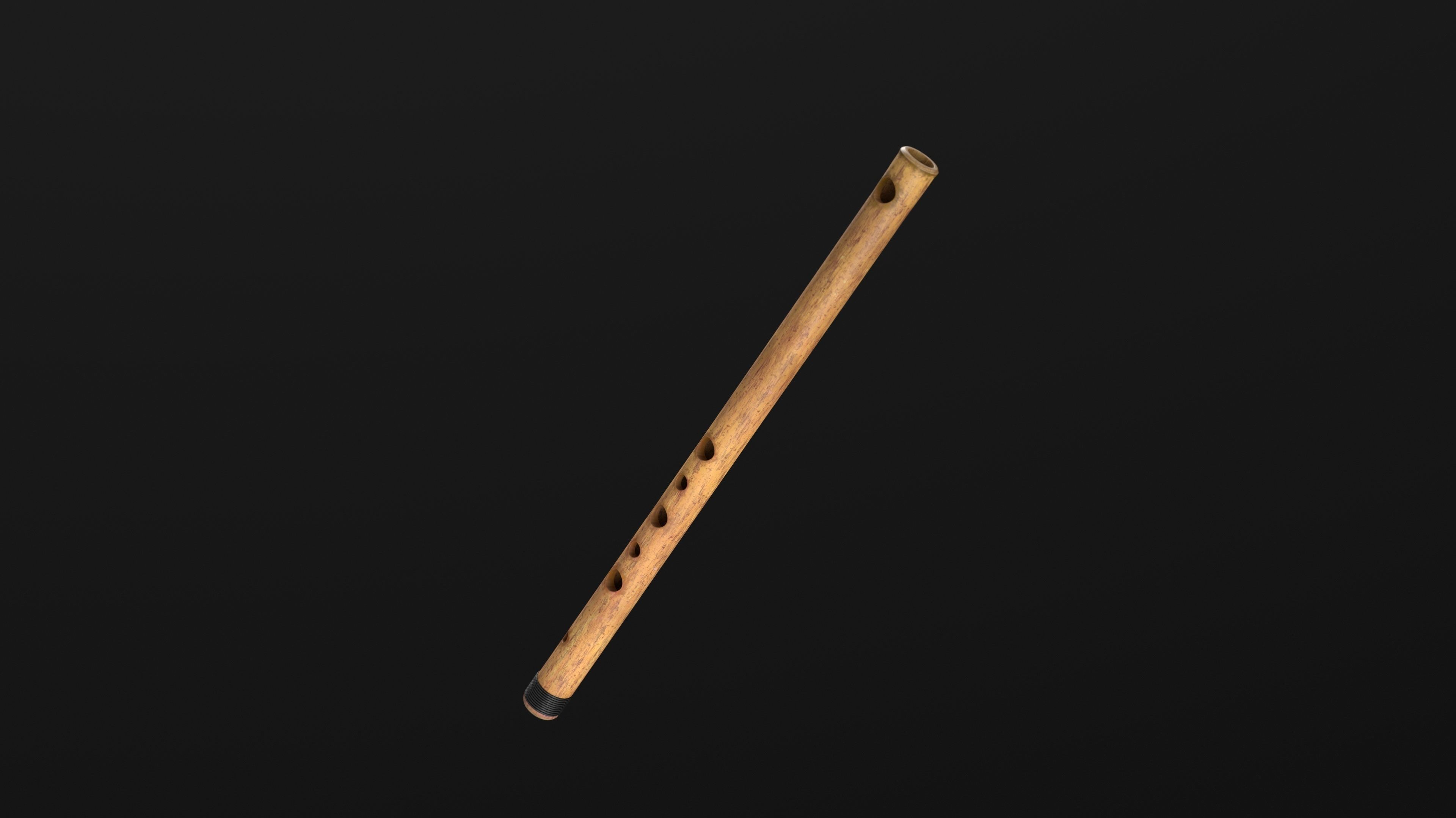 Flute Low-poly 3D model_7