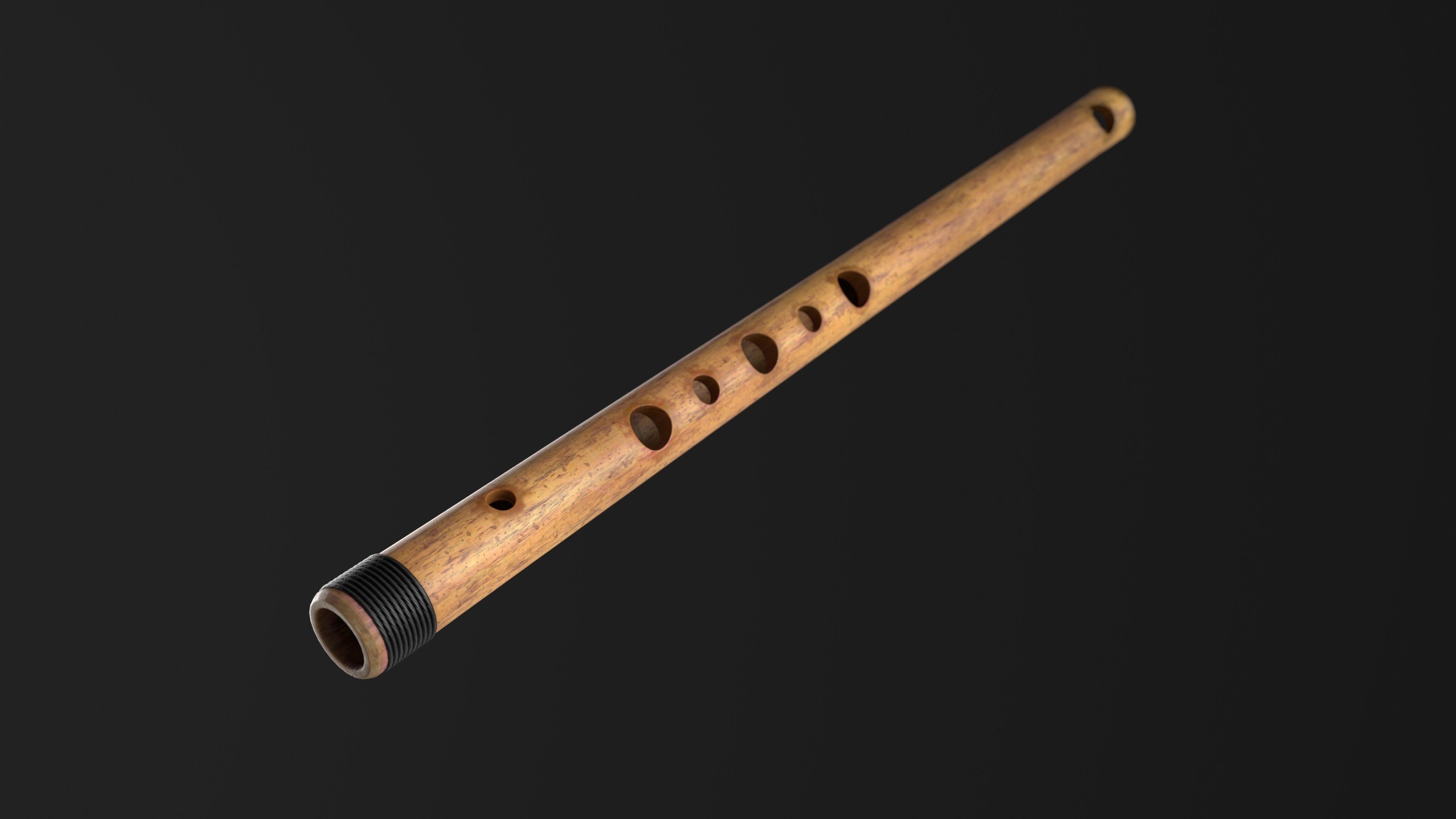 Flute Low-poly 3D model_4