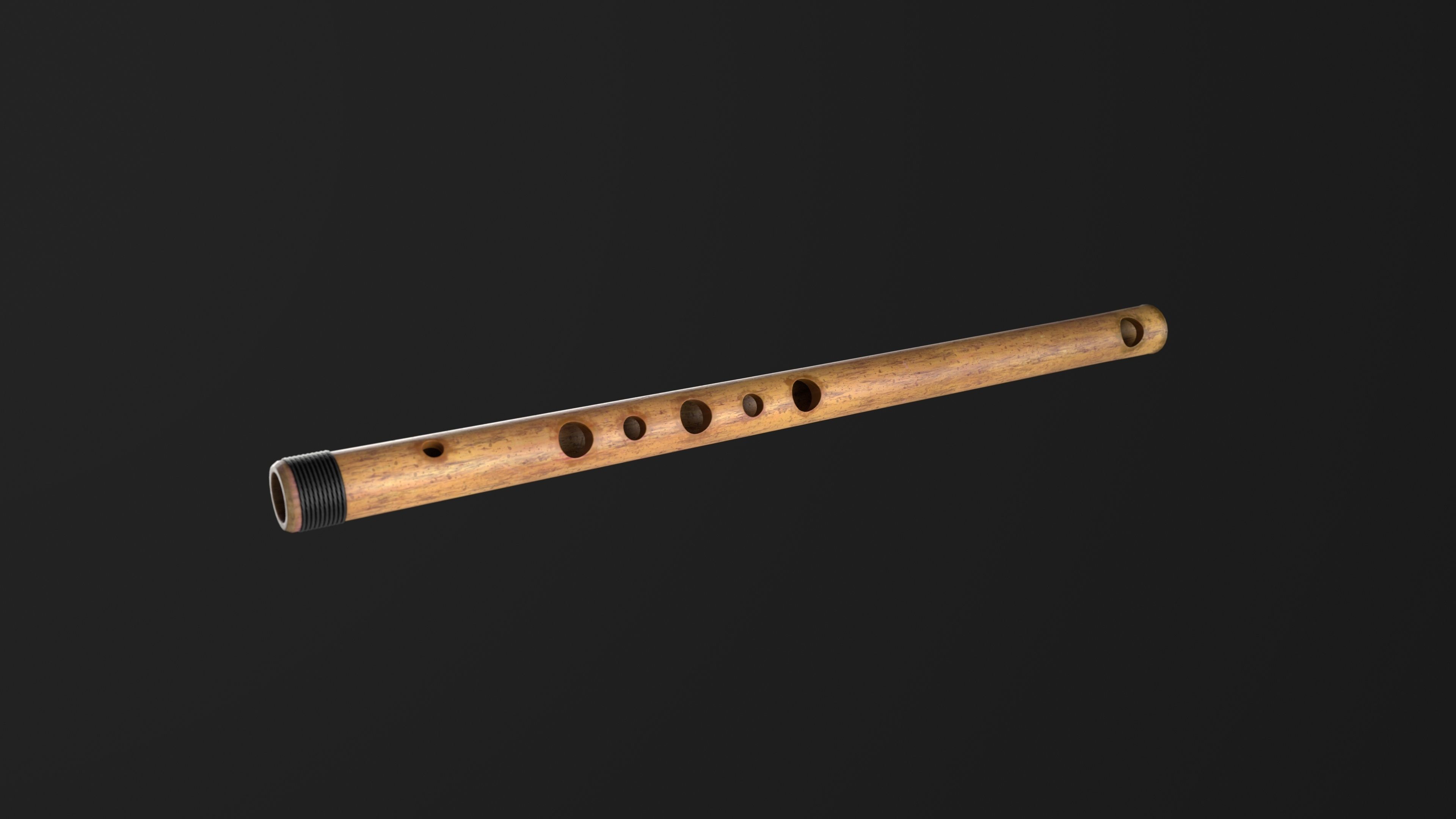 Flute Low-poly 3D model_5