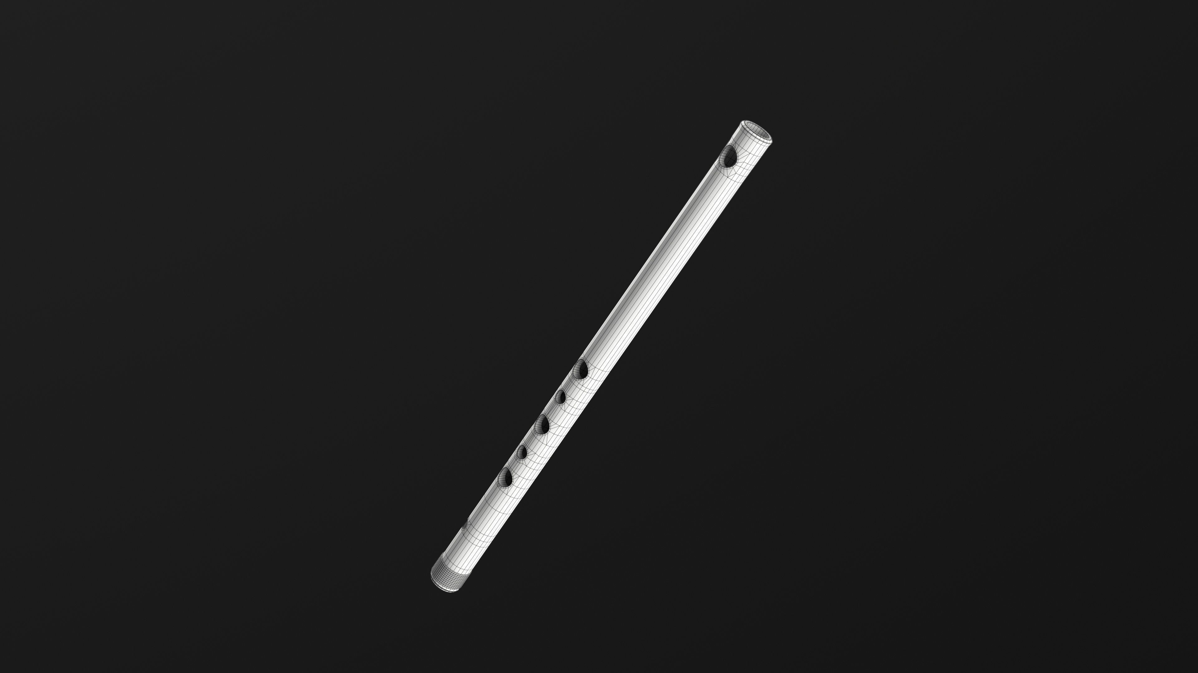 Flute Low-poly 3D model_9