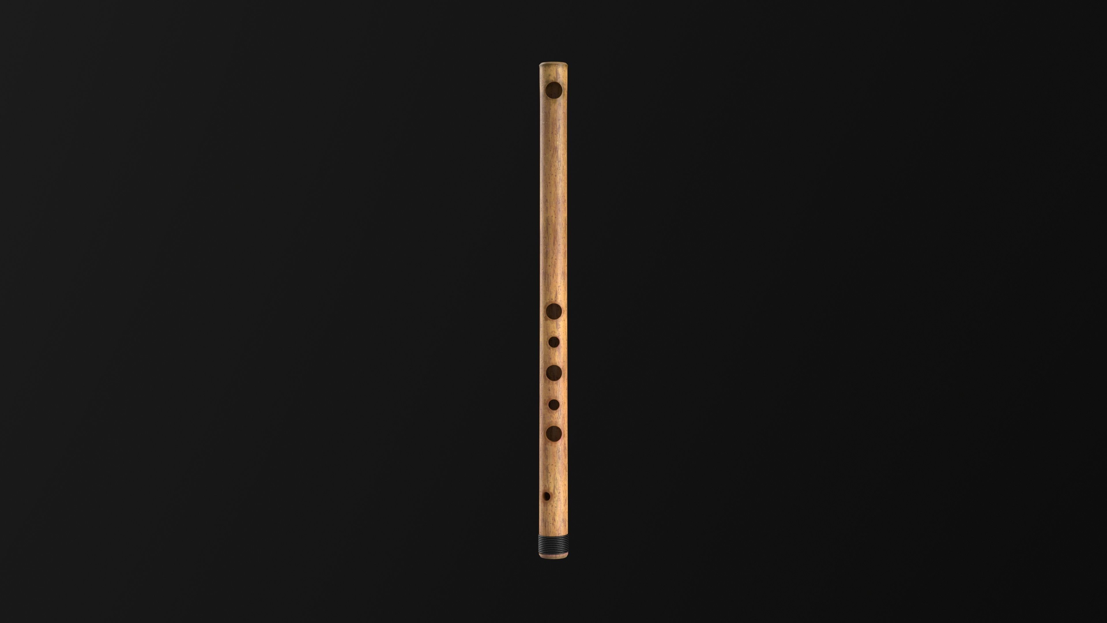 Flute Low-poly 3D model_2