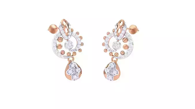 Women diamond studs Earrings 3dm renders
