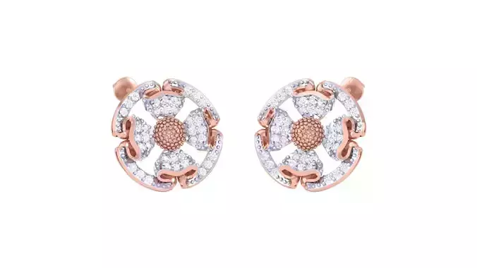 Women diamond studs Earrings 3dm renders 3D print model Women diamond studs Earrings 3dm renders 3D print model