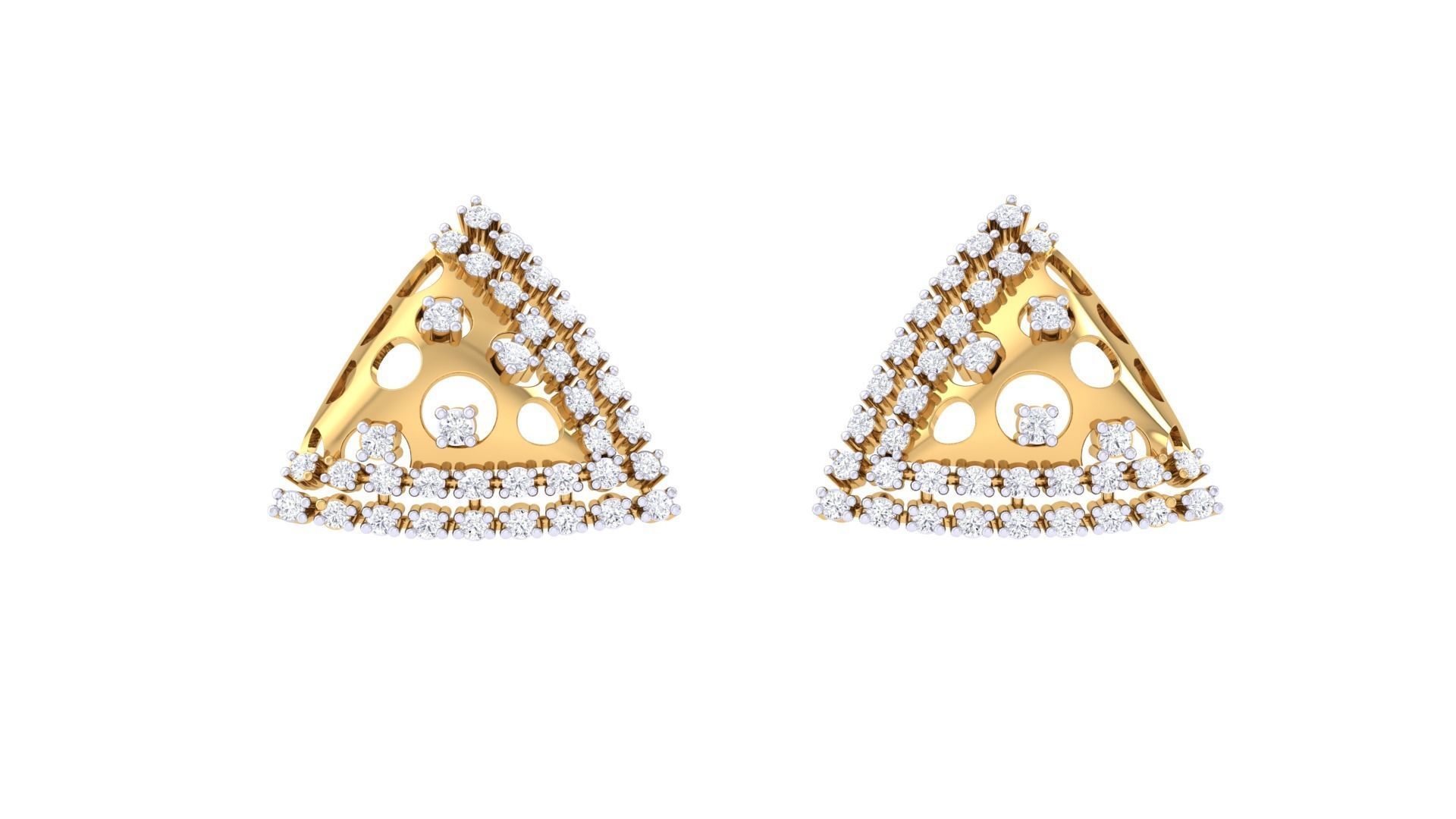 Women diamond studs Earrings 3dm renders 3D print model_6