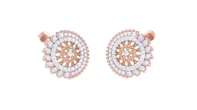 Women diamond studs Earrings 3dm renders 3D print model Women diamond studs Earrings 3dm renders 3D print model
