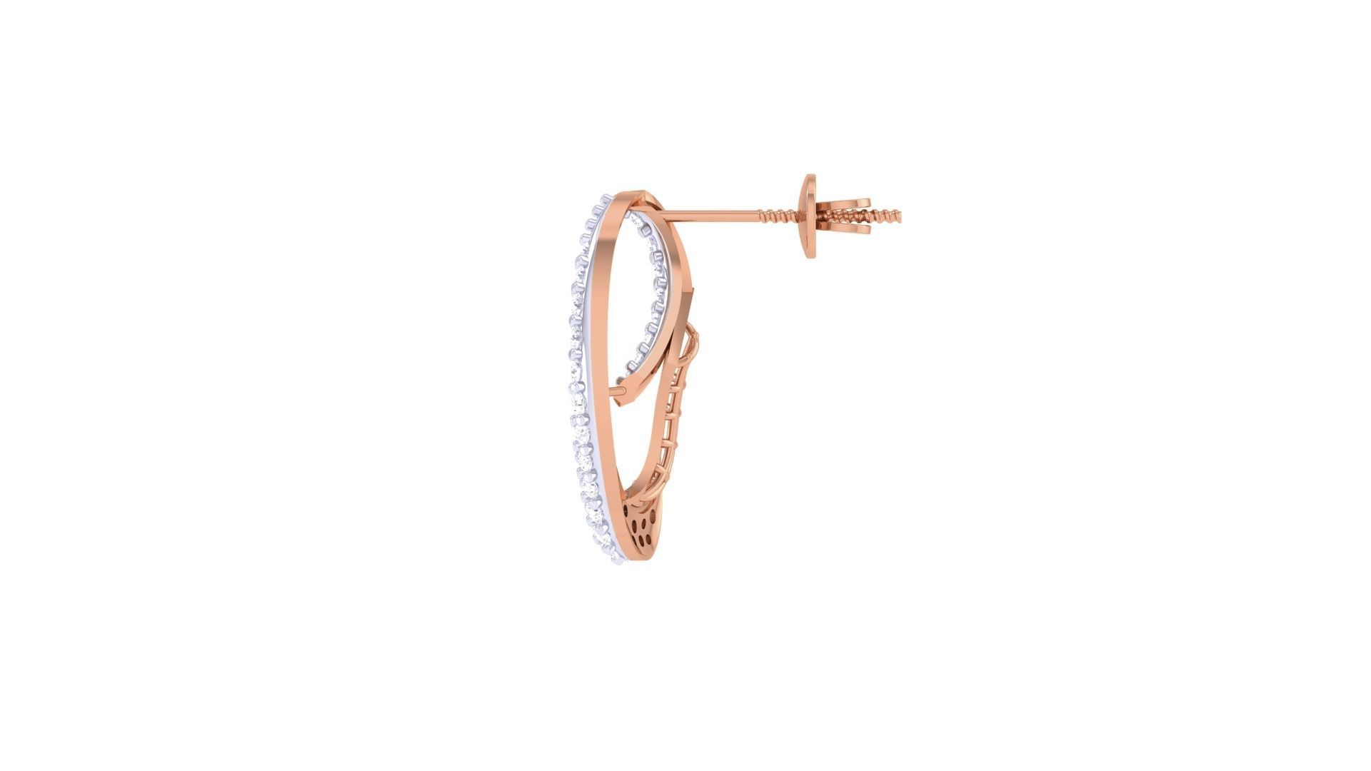 Women diamond studs Earrings 3dm renders 3D print model_11