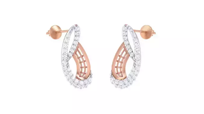 Women diamond studs Earrings 3dm renders 3D print model
