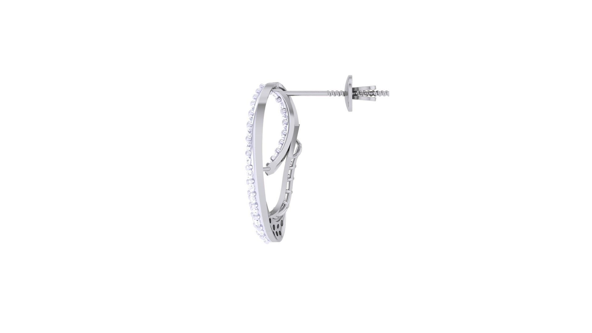 Women diamond studs Earrings 3dm renders 3D print model_10
