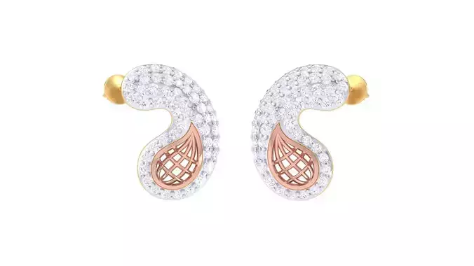 Women diamond studs Earrings 3dm renders 3D print model Women diamond studs Earrings 3dm renders 3D print model