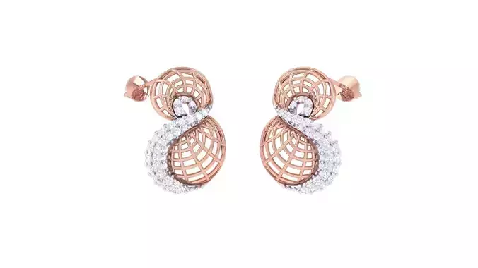 Women diamond studs Earrings 3dm renders 3D print model Women diamond studs Earrings 3dm renders 3D print model