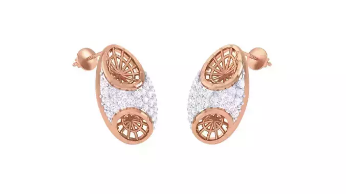 Women diamond studs Earrings 3dm renders 3D print model Women diamond studs Earrings 3dm renders 3D print model