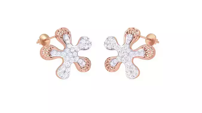 Women diamond studs Earrings 3dm renders 3D print model Women diamond studs Earrings 3dm renders 3D print model