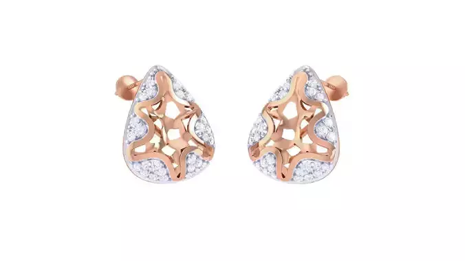 Women diamond studs Earrings 3dm renders 3D print model Women diamond studs Earrings 3dm renders 3D print model