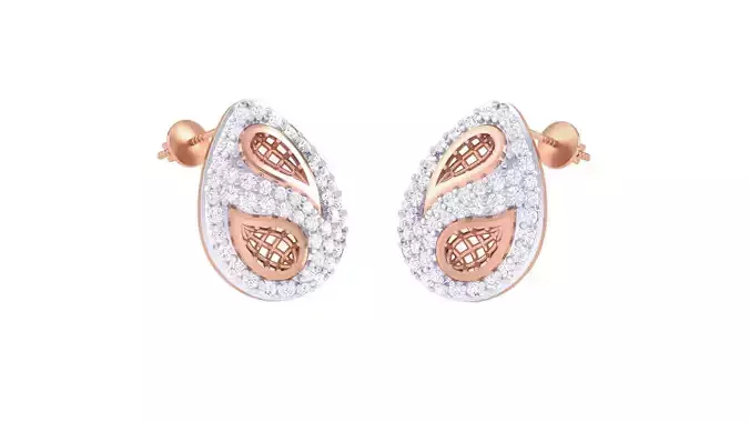 Women diamond studs Earrings 3dm renders 3D print model Women diamond studs Earrings 3dm renders 3D print model