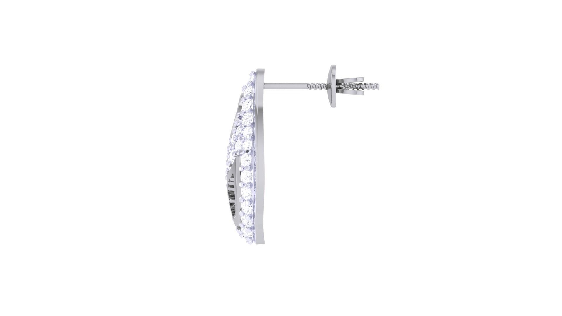 Women diamond studs Earrings 3dm renders 3D print model_10