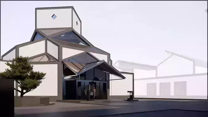 Suzhou Museum Entrance Hall by IM Pei Free 3D model