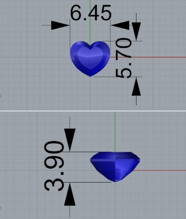 pendant with heart stone 3D print model_9