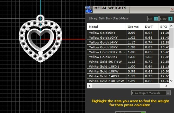 pendant with heart stone 3D print model_10