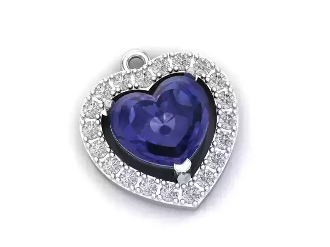 pendant with heart stone