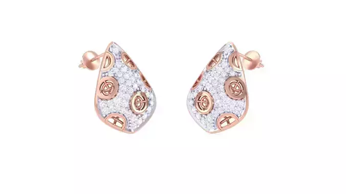 Women diamond studs Earrings 3dm renders 3D print model Women diamond studs Earrings 3dm renders 3D print model