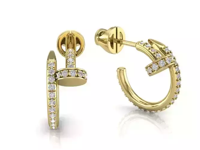 Earrings Nail 3D print model