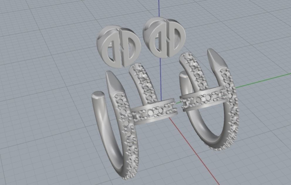 Earrings Nail 3D print model_8