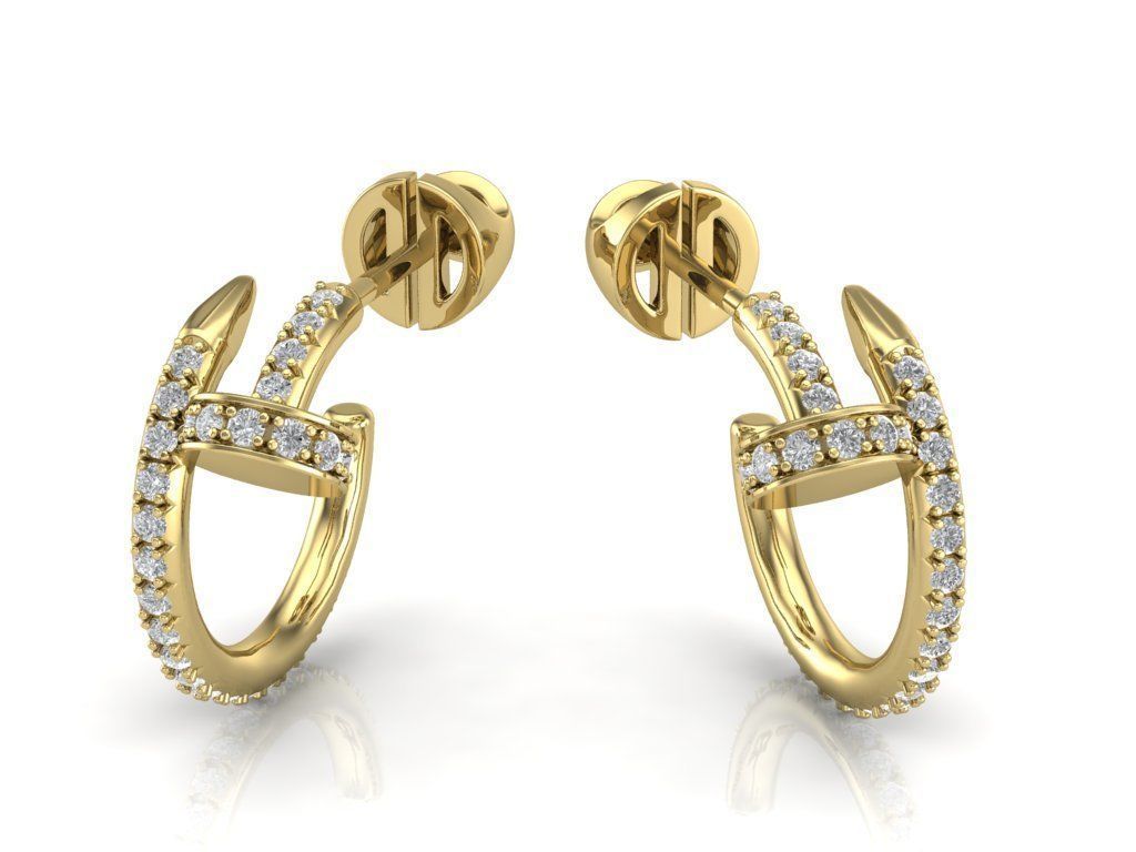 Earrings Nail 3D print model_1