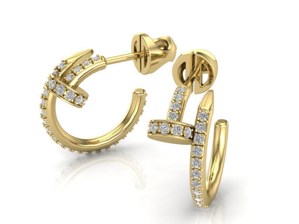 Earrings Nail 3D print model_2
