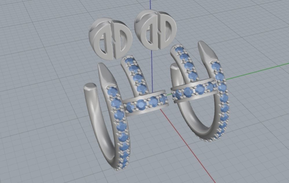 Earrings Nail 3D print model_7