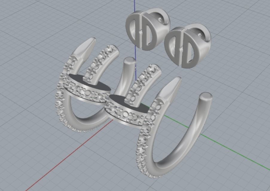 Earrings Nail 3D print model_9