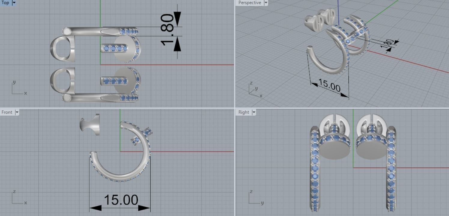 Earrings Nail 3D print model_5