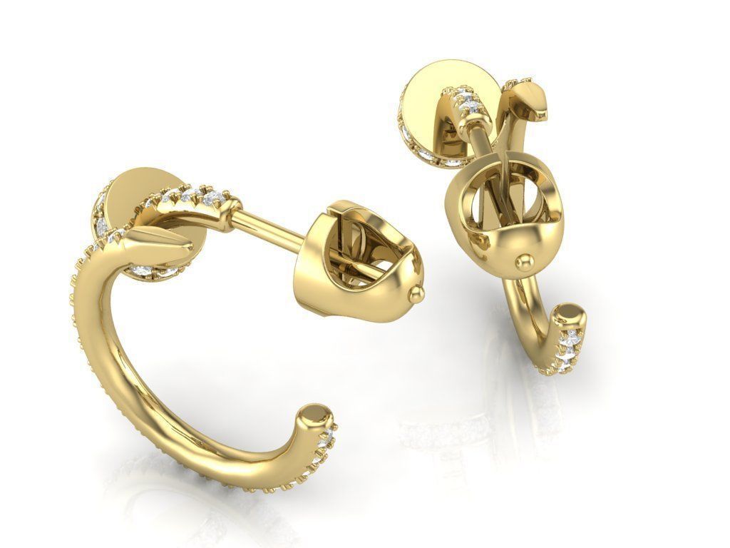 Earrings Nail 3D print model_3