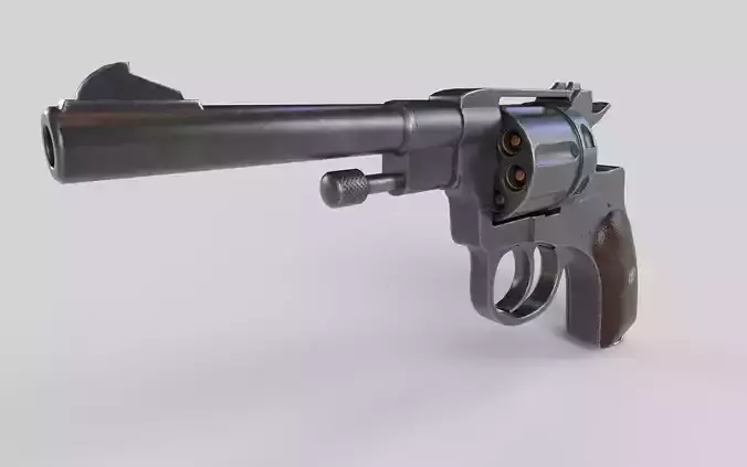 Nagant M1895 Russian Gun - PBR - Low-poly 3D model
