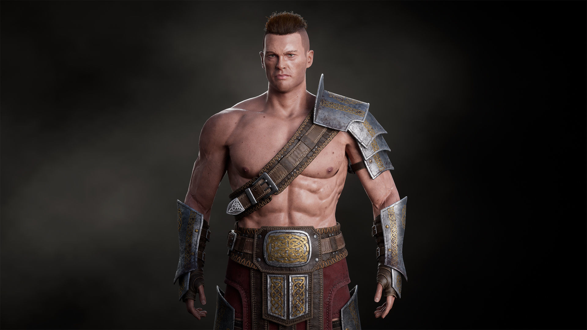 Fantasy Warrior - Game Ready Low-poly 3D model_9