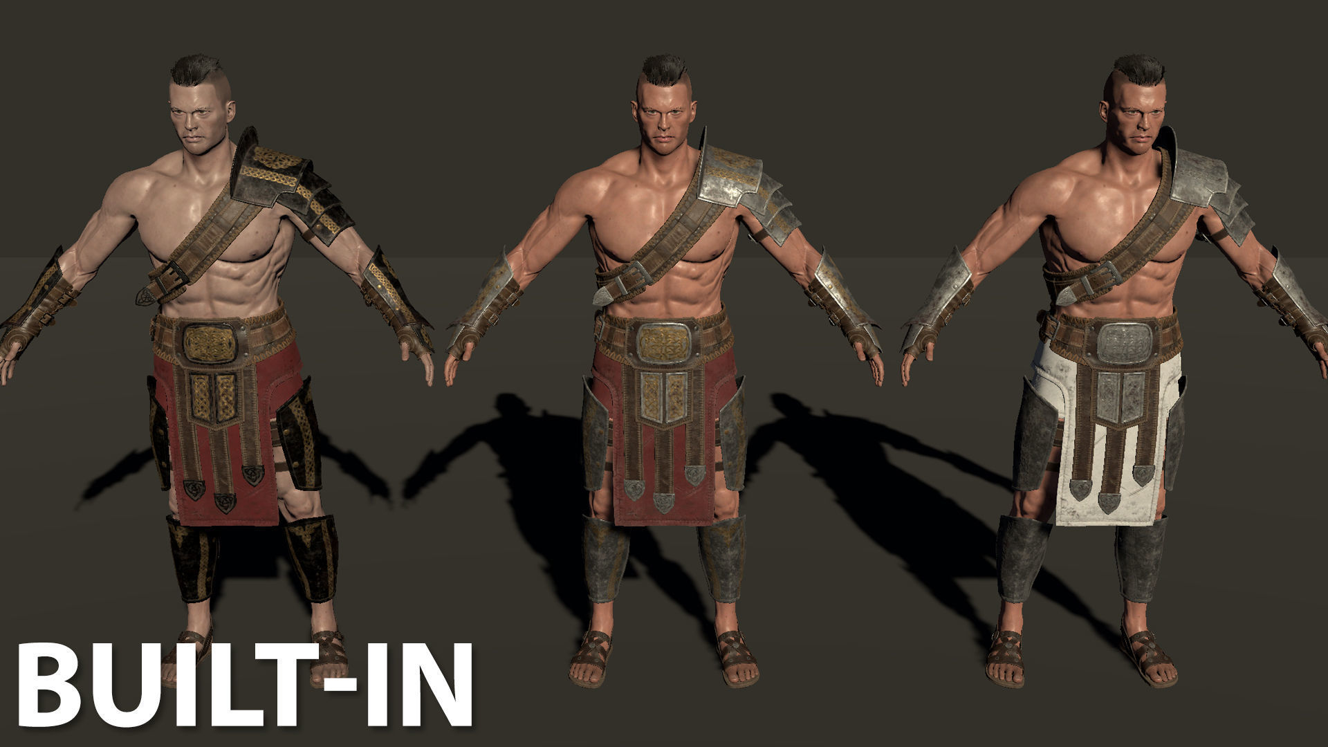 Fantasy Warrior - Game Ready Low-poly 3D model_19