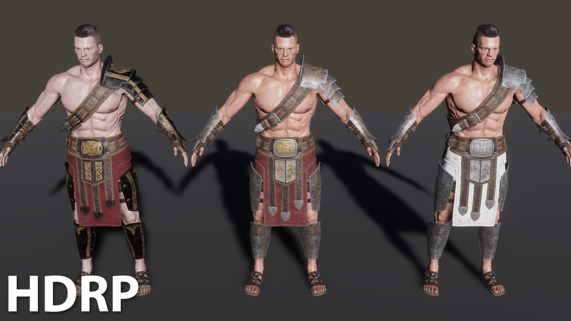 Fantasy Warrior - Game Ready Low-poly 3D model_17