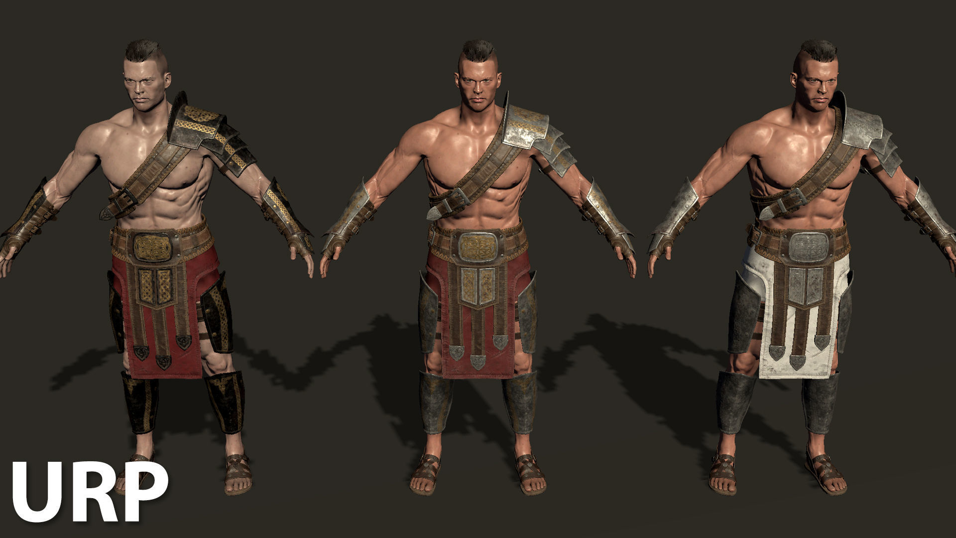 Fantasy Warrior - Game Ready Low-poly 3D model_18