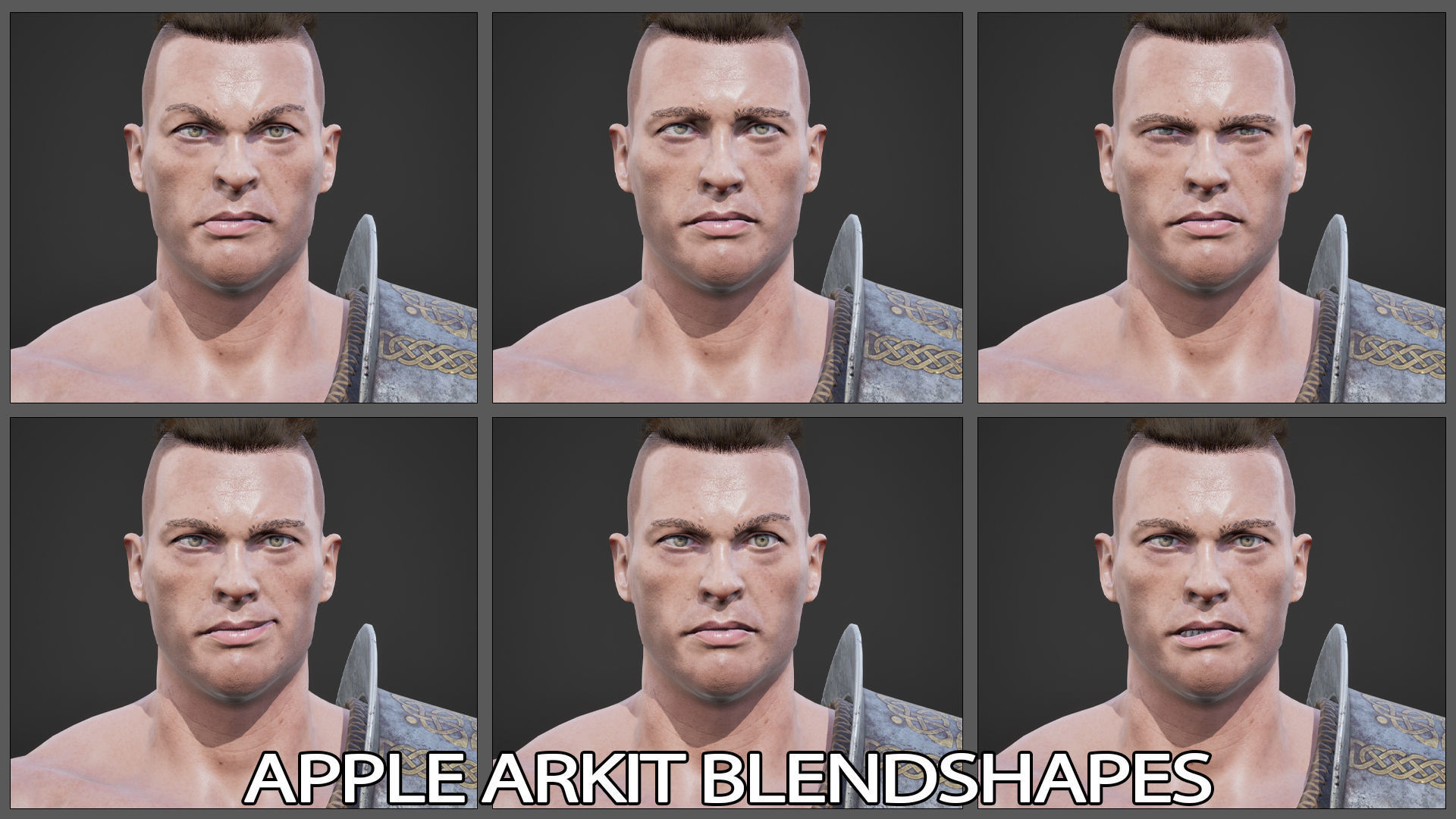 Fantasy Warrior - Game Ready Low-poly 3D model_14