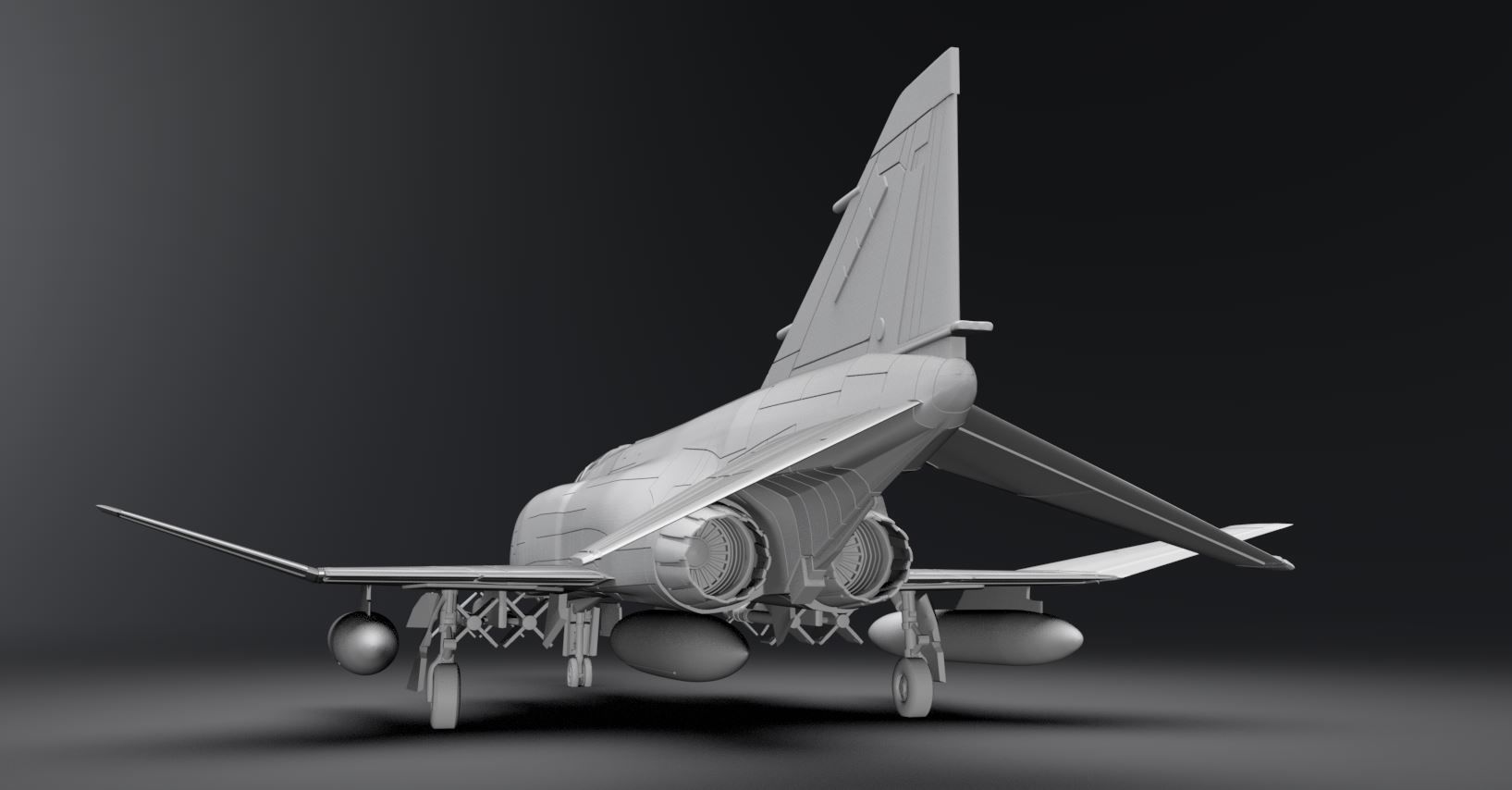 F4 Phantom Scale model  3D print model_2