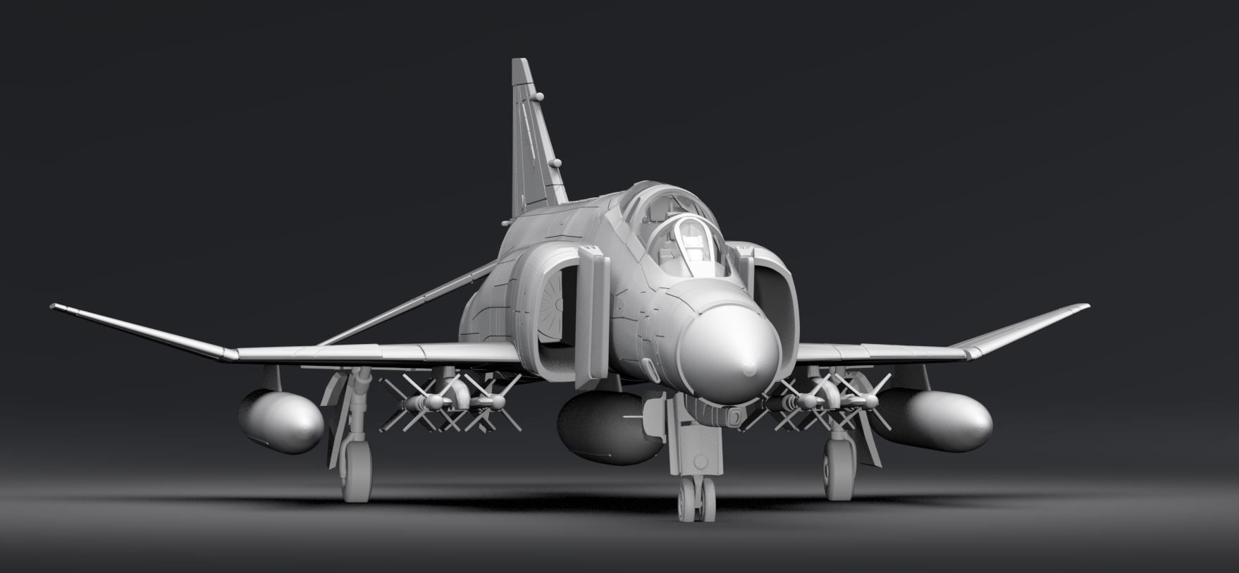 F4 Phantom Scale model  3D print model_4