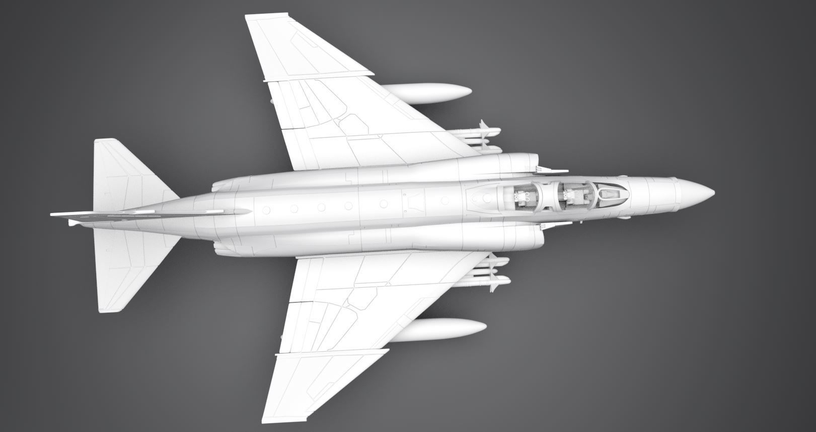 F4 Phantom Scale model  3D print model_3