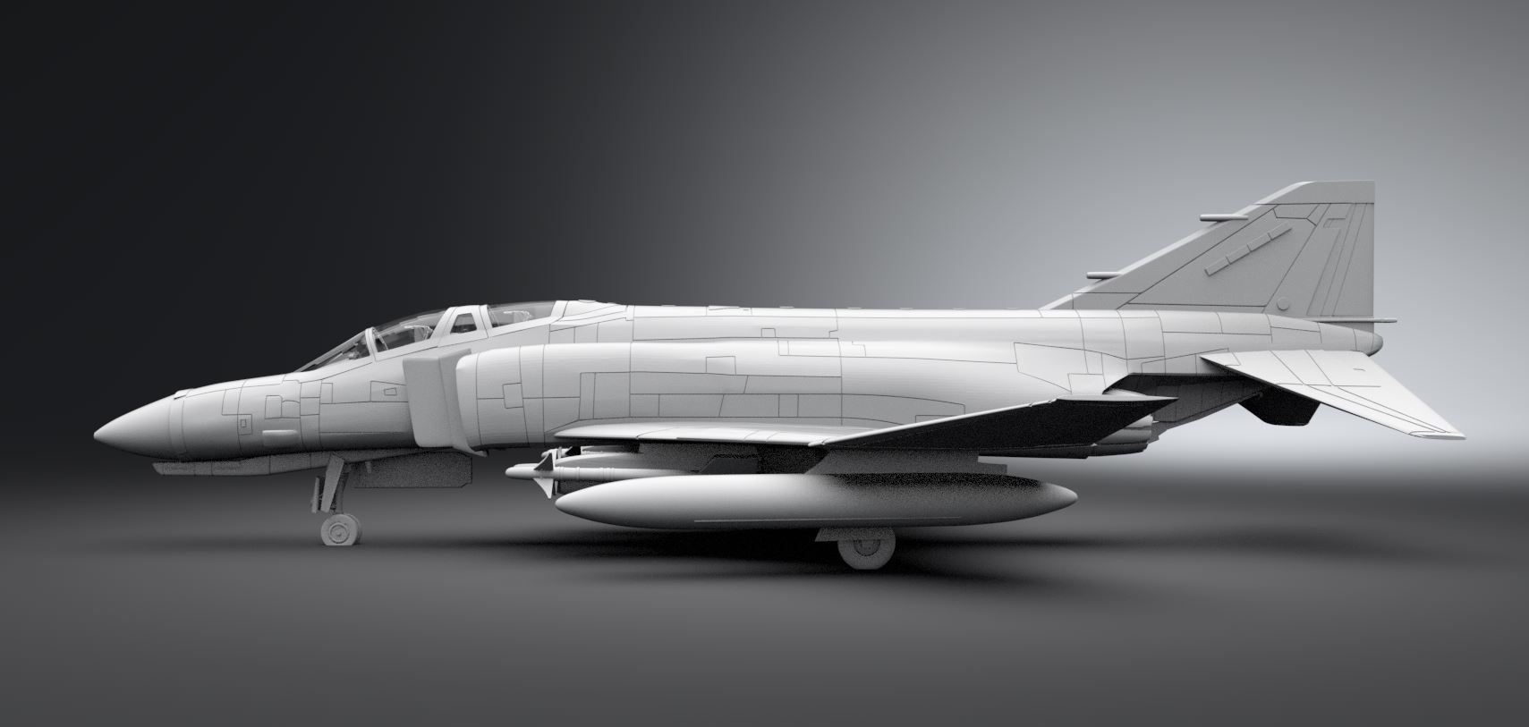 F4 Phantom Scale model  3D print model_1