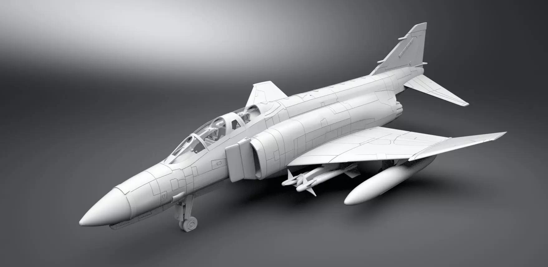 F4 Phantom Scale model  3D print model_0